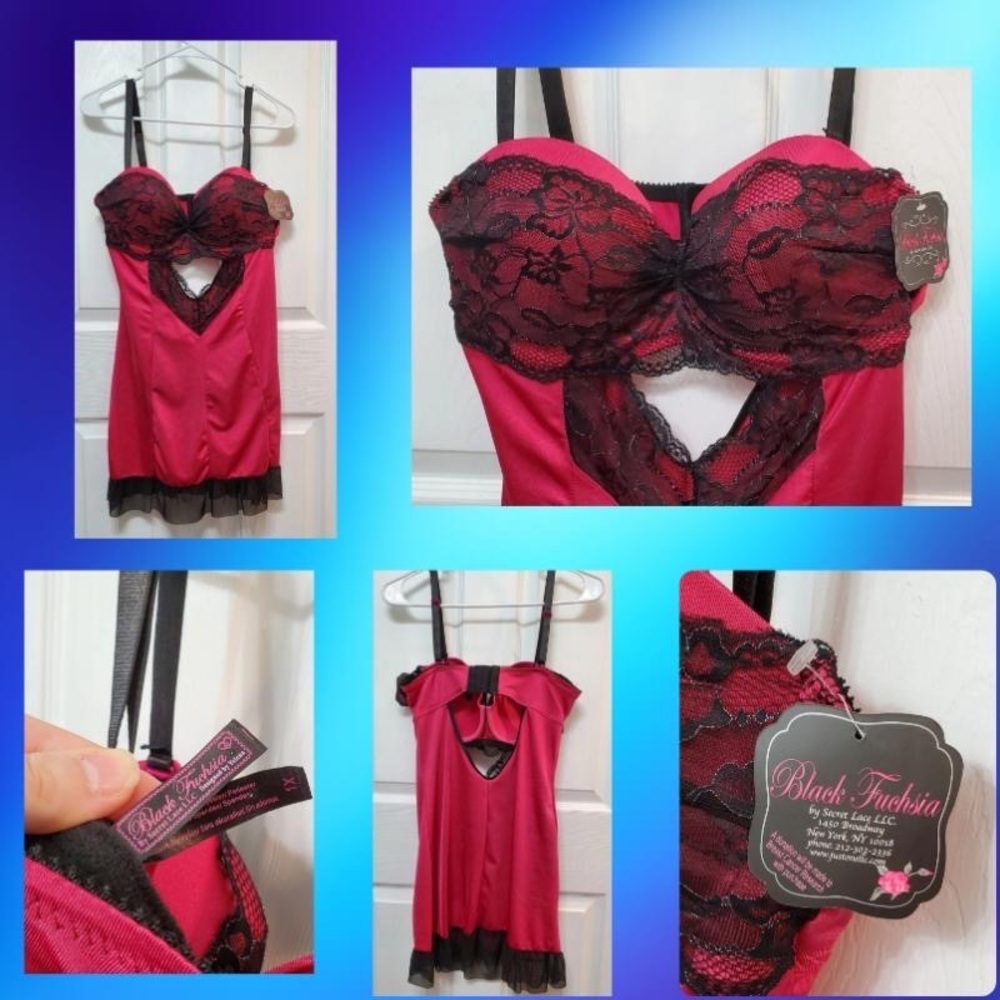 NWT Black Fuchsia Lingerie Size 1X